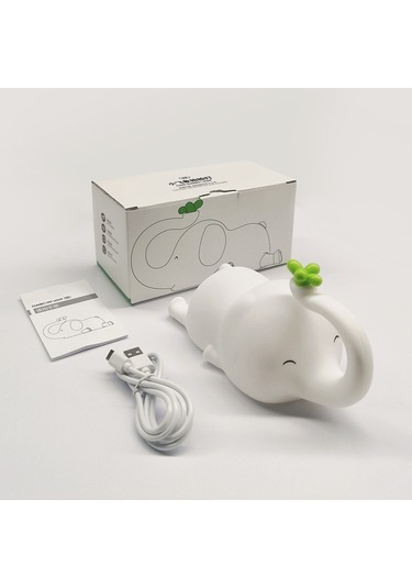 Fil Şeklinde Bebek Başucu Dokunmatik Işık Emzirme Gece Lambası Masaüstü Lamba Telefon Standı Çok Renkli