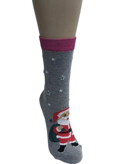 3'lü Set Pamuklu Yılbaşı Kadın Soket Çorap-çok Renkli Çok Renkli