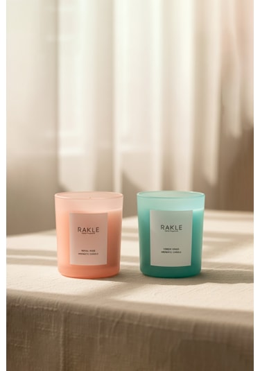 Rakle Basic Soft 2'li Mum Seti Yeşil - Pembe 120 Gr Renkli