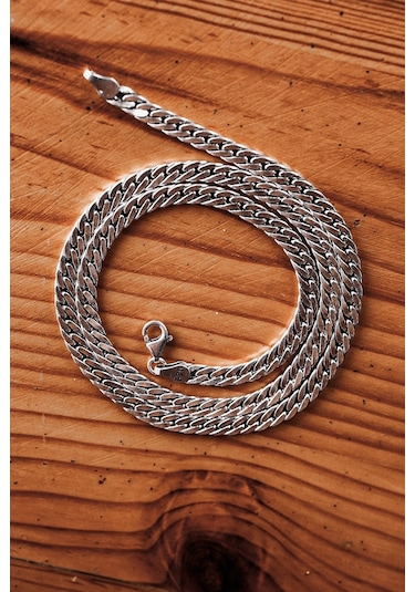 Encili Silver 925 Ayar Gümüş Örgü Model Zincir Kolye