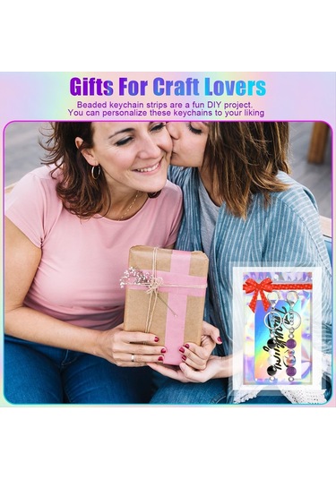 Gatherco 20 Adet Boncuklu Anahtarlık Çubukları, Kendin Yap Anahtarlık Yapımı İçin Boş Boncuklu Anahtarlık Aksesuarları, Kişiselleştirilmiş El Sanatları Hediyeleri