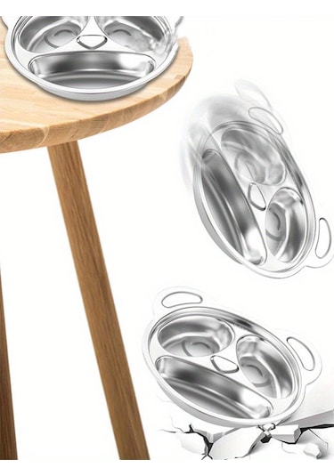 Paslanmaz Çelik Panda Şekilli Yemek Tabağı - Karikatür Tasarım