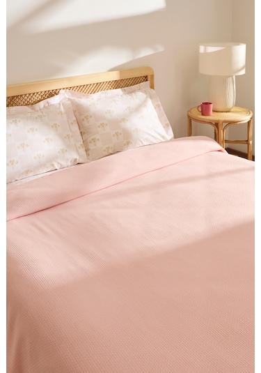 Kaşmir Home Runa %100 Pamuk Çift Kişilik Pike Takımı Rose Rose
