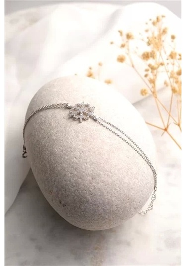 925 Ayar Gümüş Kar Tanesi Kadın Bileklik