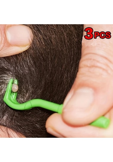 Topshop1 Yeşil 3 Adet Kene Piresi Temizleme Aracı Köpekler İçin Güvenli Etkili Parazit Kontrolü