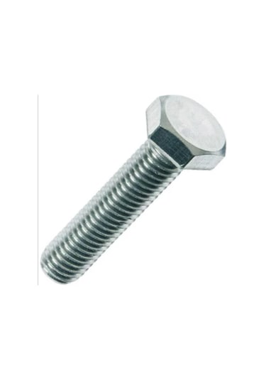 M6x16 Dın933 Cıvata Altıgen 8.8 Beyaz 5 Li Paket M6x16