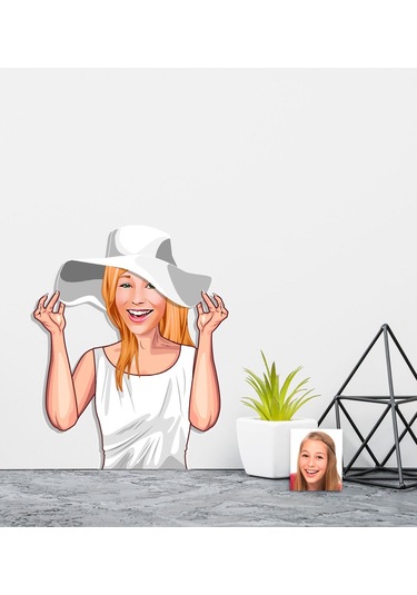 Kişiye Özel Bayan Karikatürlü Duvar Sticker 50X70CM 20