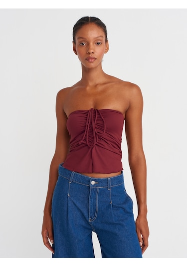 Dilvin 31984 Büzgülü Top-bordo Bordo