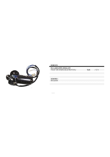 Silecek Motoru 12v Traktör Kabin Üniversal 50032308 Dodo Rsm870
