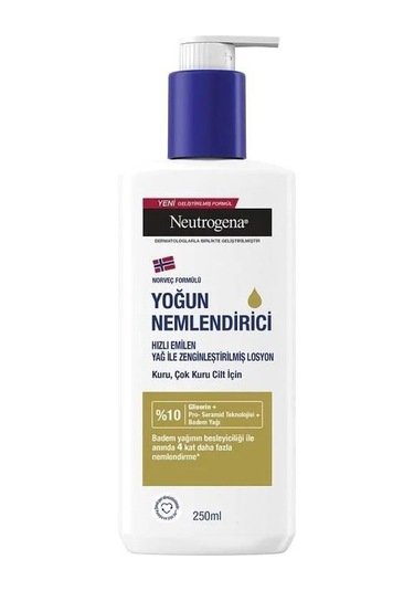 Neutrogena Kuru ve Çok Kuru Ciller İçin Yoğun Nemlendirici Losyon 250 ML
