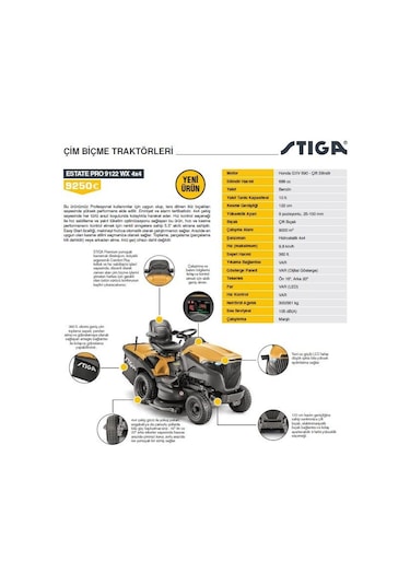 Stiga Estate PRO9122WX Çim Biçme Traktörü 4x4