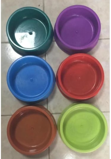 Tekli Büyük Boy 19 x 6 CM Kedi Mama Kabı Çok Renkli