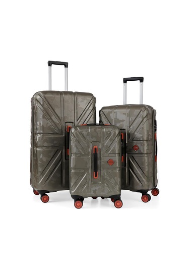 Ççs 5243 Polikarbon & Abs 3 Lü Valiz Seti Haki