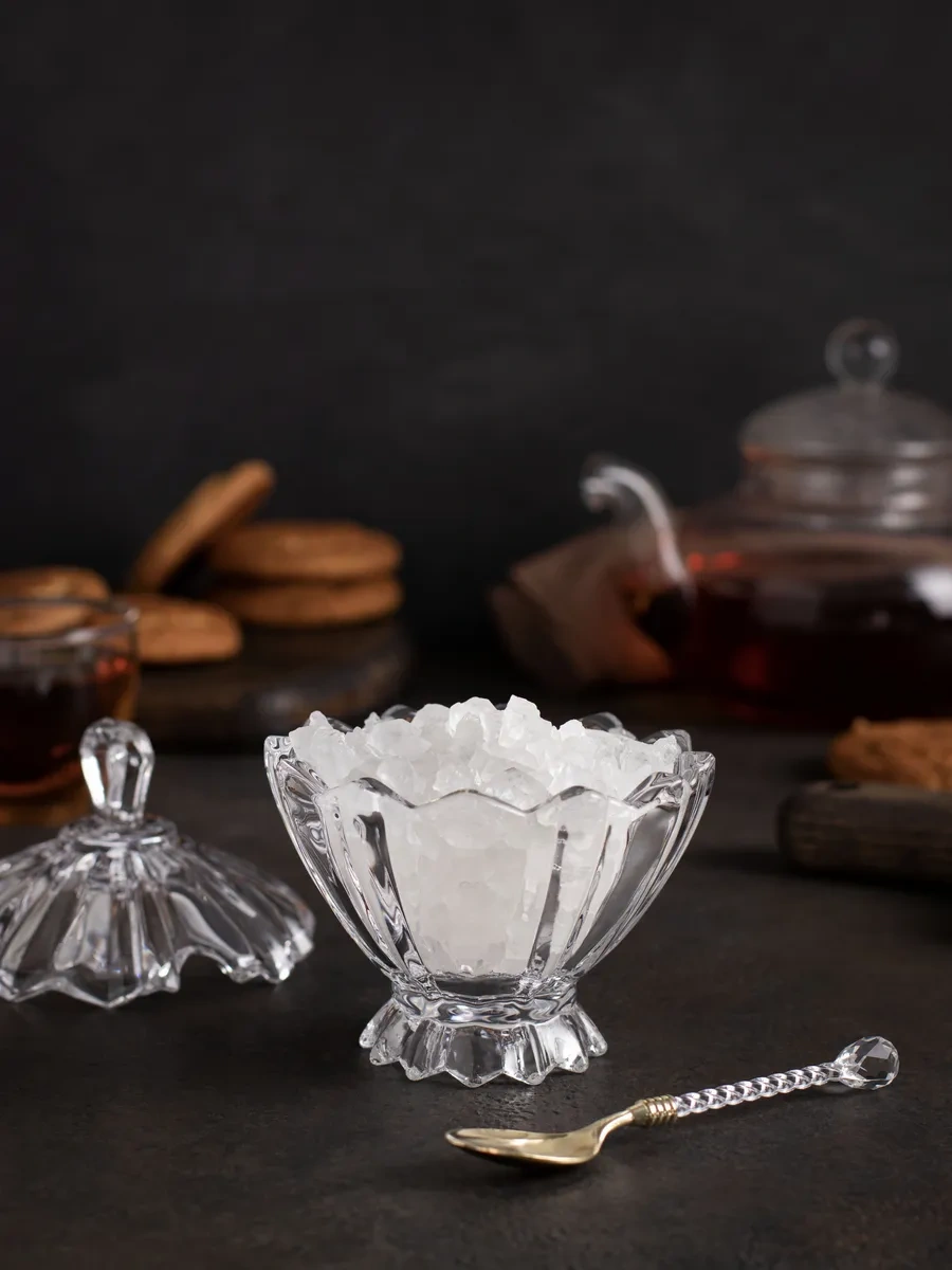 Aura Of Bohemia Ev Ve Mutfak İçin Cam Kapaklı Ve Kaşıklı Şekerlik 246031998 Beyaz