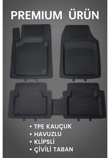 Tüm Araçlara Uyumlu Unimat3d Havuzlu Paspas