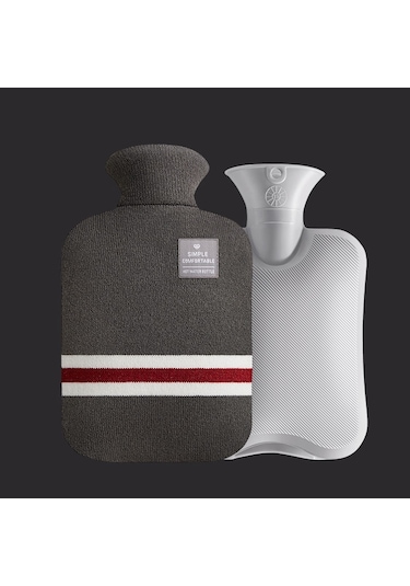 Büyük Patlamaya Dayanıklı Su Enjeksiyonlu Pvc Sıcak Su Torbası, Özellikler: 1000ml Koyu Gri