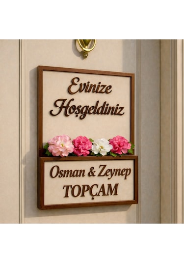 Dış Kapı Süsü Kişiye Özel Çiçekli Şık Ve Modern No1079