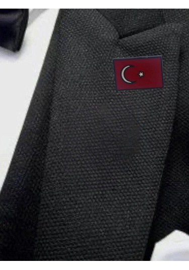 Herşey Nota Türk Bayrağı Yaka İğnesi Rozet Kırmızı - Beyaz