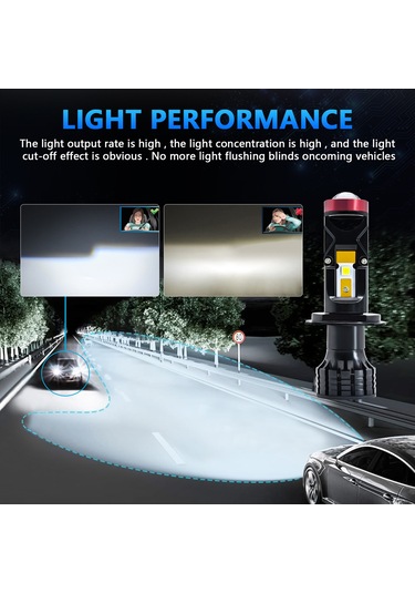 Led Far Ampülleri, 25000lm 90w Süper Parlak Mercek K21710