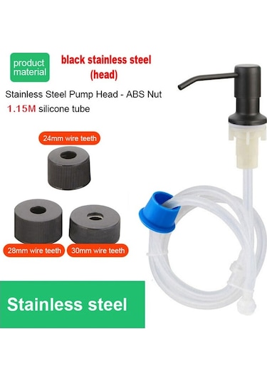 Siyah-mutfak Lavabo Uzatma Tüpü Kiti İçin Sabunluk Yedek Metal Lavaboya Monte Güverte Tezgahı Altında