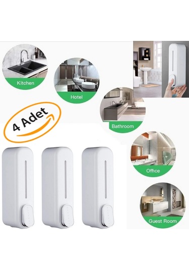 Yeni Model Sabunluk 350 Ml Duvara Monte Sıvı Sabunluk Beyaz Renk