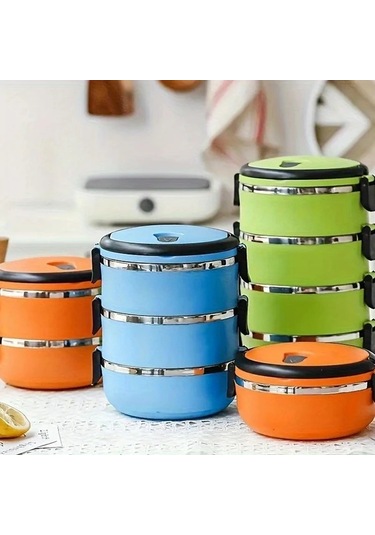 Sunshine011 1 Katman Paslanmaz Çelik Izotermal Yemek Kabı, Sızdırmaz Taşınabilir Rastgele