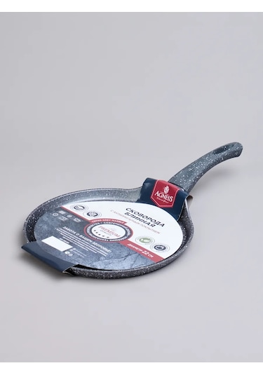 Agness Crepe Tavası "black Marble" 22 Cm Yapışmaz 321030748 Gri