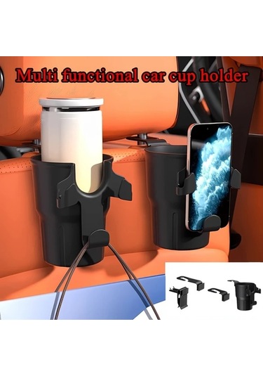 Xuweiwei Black Çok Amaçlı Araç Bardak Askısı Kancası - Dayanıklı Plastik Telefon Su Şişesi Havalandırma Depolama İçin