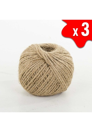 JUT DEKORATİF 3 TOP – 100 Metre 100 Gram ÇUVAL HASIR HALAT İPİ
