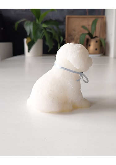 Köpek Figürlü Mum Beyaz 12 Cm