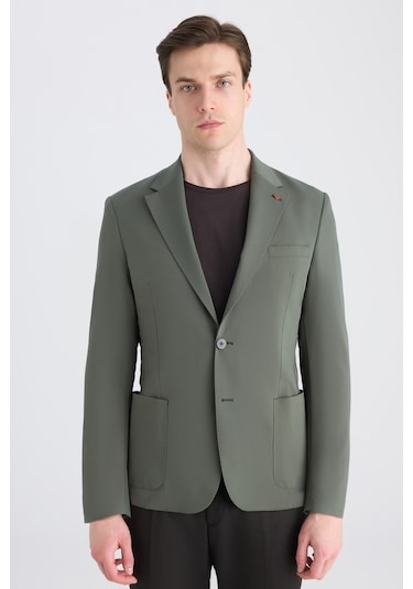 D's Damat Ds Damat Slim Fit Haki Düz Kumaş Ceket 5hc04st14436m Çok Renkli