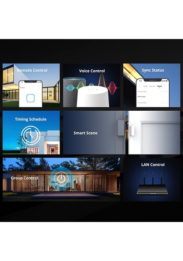 Besthome1 Sonoff Basicr2 Akıllı Wifi Anahtarı - Google Asistan Uyumlu, Zamanlayıcı, Grup Kontrolü, 100-240v
