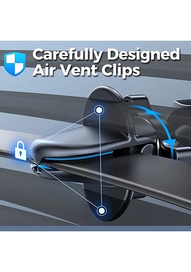 Primepickings 360 Derece Dönebilir Black 2 Araç Havalandırma Telefon Tutucu - Telefonunuzu Kolayca Monte Edin