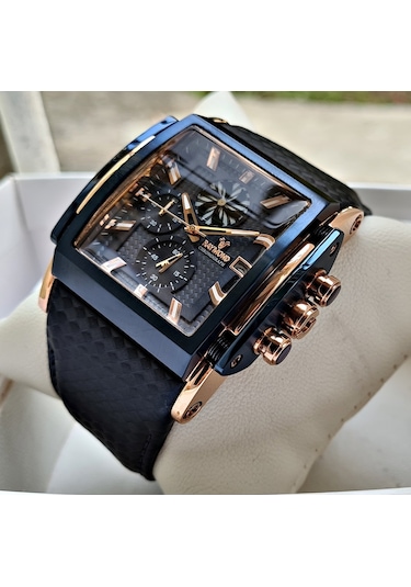 Raymond Swiss Lacivert Köşeli Erkek Kol Saati