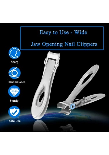 Hangfox Kalın Tırnaklar İçin Geniş Açılışlı Tırnak Kırıcı Seti - Çelik Bıçaklı, Ergonomik Tutamaklı Ve Paslanmaz Çelik Saklama Kutusu İle