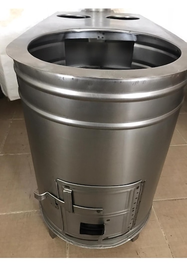 Soba. Fırınlı Sac Kovalı Bahçe Tipi Kuzine Soba