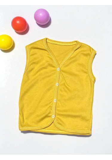 Baskılı Üçlü Yelek Hardal