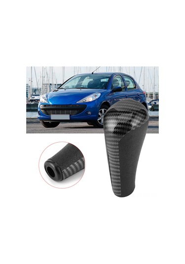 Reedark Peugeot 206 207 208 307 308 408 İçin Abs Plastik Karbon Desenli Kayar Vites Topu - Anti Kayma, Kolay Kurulum, Vintage Tarz