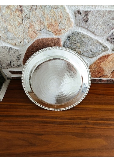 Modabakır Bakır Supla, Servis Tabak 27 Cm Model:098999873 Gümüş