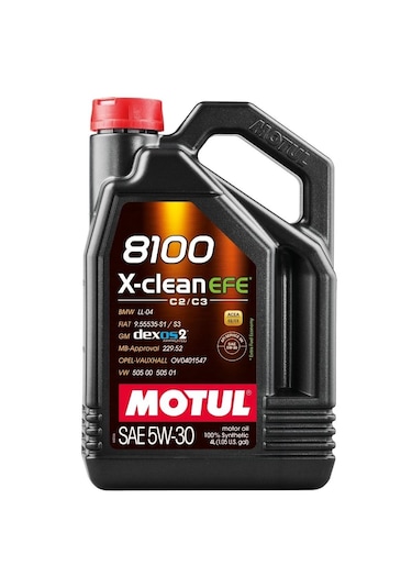 Motul 8100 X-Clean Efe C2/C3 5W-30 Partiküllü Tam Sentetik Motor Yağı 4 L