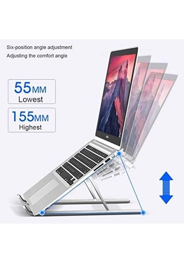 Aorus 17 Kompakt Quickswitch Dizüstü Bilgisayar Standı, Çok Açılı Görüntüleme Katlanabilir Yükseltici Metalik Gümüş