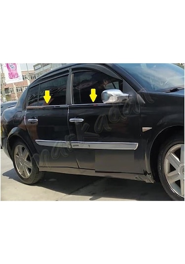 Markadan Renault Megane 2 Sedan Krom Cam Çıtası 2004-2010 4 Parça