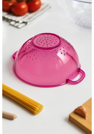 Akrilik Pembe Mini Pirinç Süzgeçi & Bakliyat Süzgeçi 3 Su Bardağı Ölçülü Çok Renkli