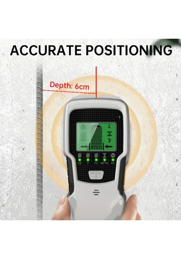 Chuangyinshop Sh501 5i1 Duvar Çıtası Dedektörü Lcd Ekranlı Metal Ahşap Kablolama Boru Dedektörü