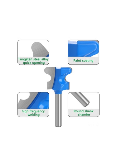 Xiyyadms Tungsten Çelik Ahşap Freze Ucu - 6.35mm Saplı, İki Yaylı, Dilimleme & Kenar Düzenleme, Özel Tasarım Uygun, Hassas Kesim, 6x22.2mm