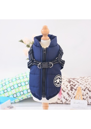 Köpekler İçin Kışlık Kalın Pamuklu Yelek, Göğüs Bağlamalı 2'li Ayaklı, Saçma Renkli, Dayanıklı Ve Konforlu, 2xl Boyutu