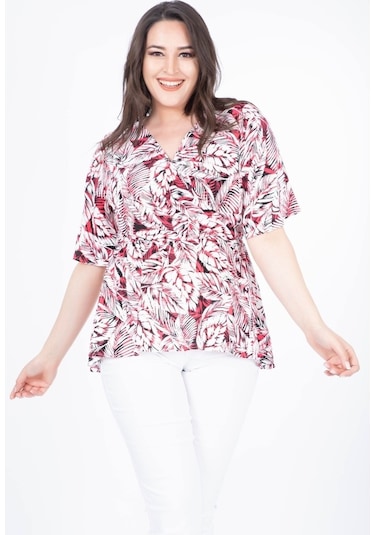 Myline Kadın Anvelop Pelerin Kol Bluz 34537 Kırmızı