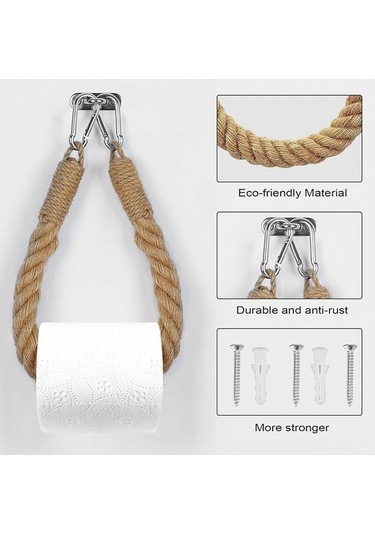 Pazly Tuvalet Kağıtlığı, Kenevir Halat Havluluk Banyo Ve Mutfak İçin Sarı Ruloluk Diğer