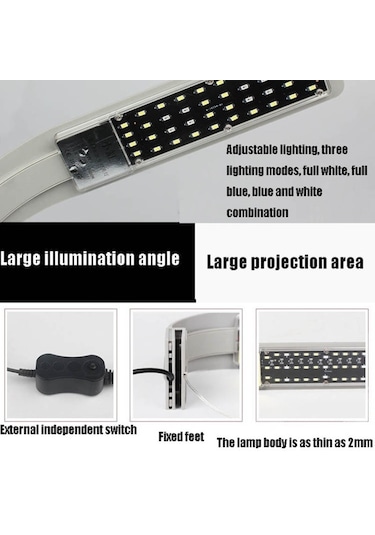 Ast X9 İnce Led Balık Tankı Klipsli Işık Yüksek Güçlü Su Lambası, Özellikler: Ab Yüksek Versiyon