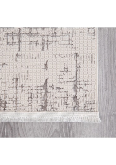 My Evilla Modern Dekoratif Star Seri Krem Gri Dokuma Halı Star4107c